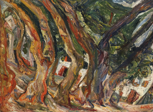 Exploring the Visceral World of Soutine Art: A Master of Emotional Expression - PLANE TREES AT CERET 1920 0 by Chaim Soutine