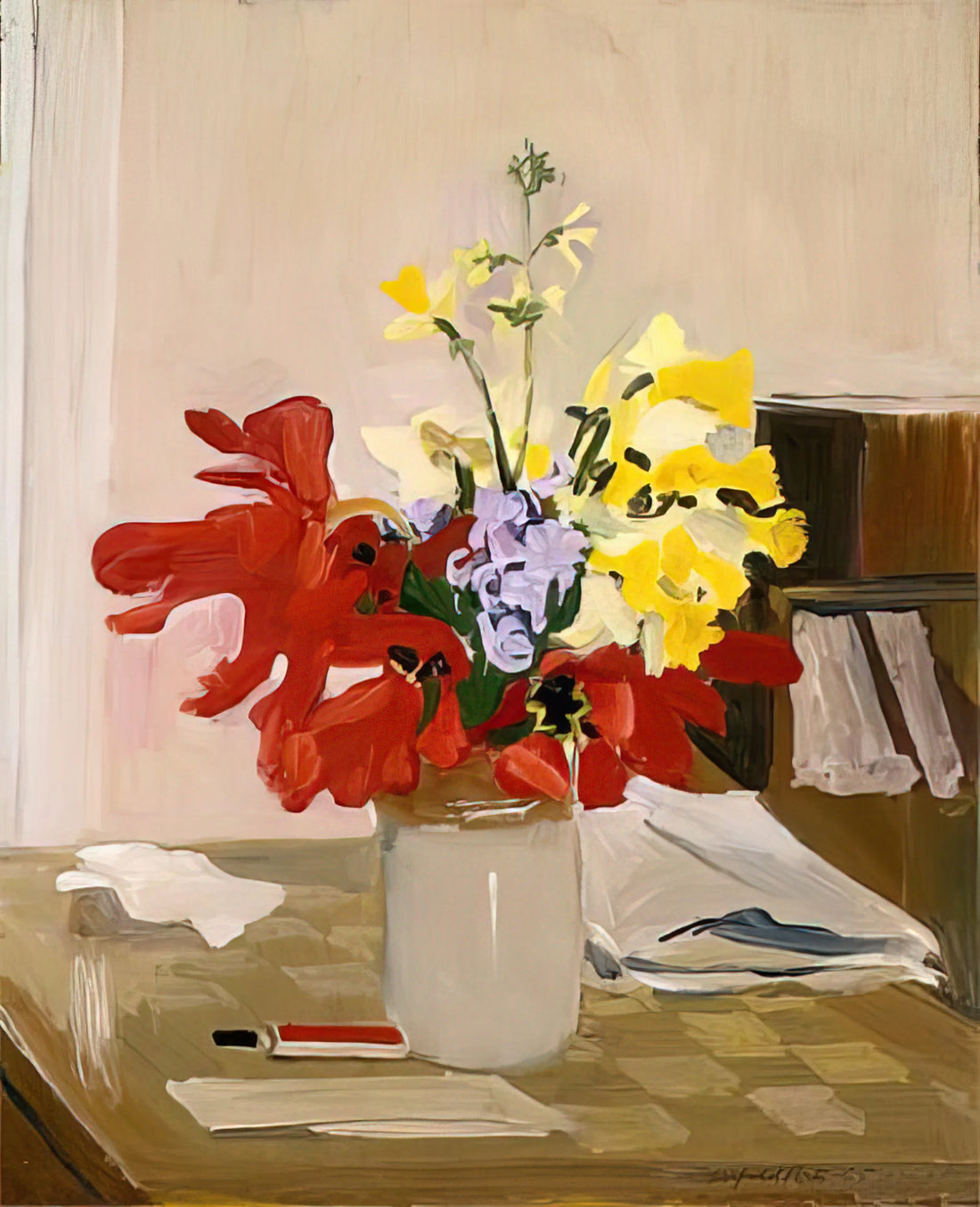 Fairfield Porter for Sale: A Guide to Acquiring His Masterful American Realism - ANEMONE AND DAFFODIL 1965 by Fairfield Porter