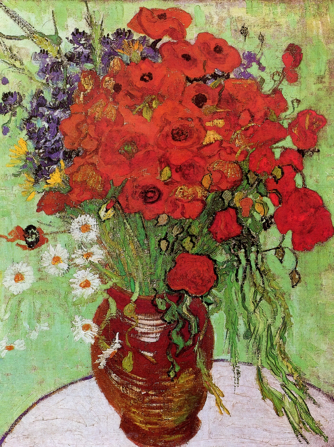 Famous Night Paintings: A Curator's Guide to Nocturnal Masterpieces - Red Poppies and Daisies by Vincent van Gogh