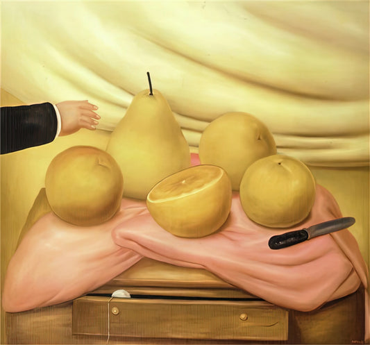 Fernando Botero Circus: The Playful Satire of a Colombian Master - STILL LIFE WITH FRUITS by Fernando Botero