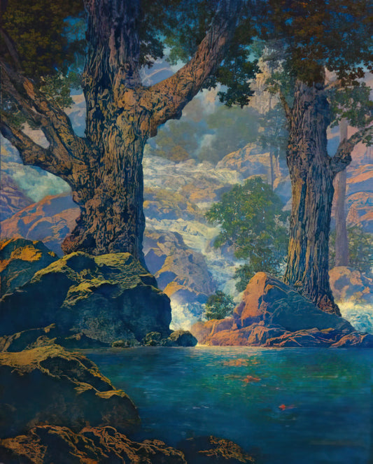 Framed Maxfield Parrish Prints: A Collector's Guide to Timeless American Art - Cascades Quiet Solitude by Maxfield Parrish
