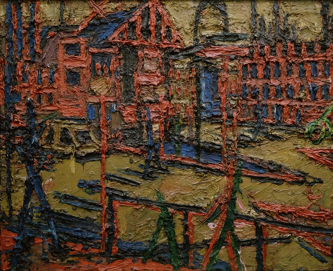 Frank Auerbach at Tate: A Deep Dive into the Artist's Monumental Legacy - BEHIND CAMDEN TOWN STATION SUMMER EVENING by Frank Auerbach
