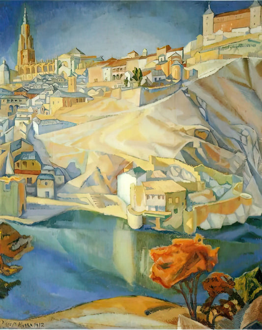Frida Kahlo, Trotsky, and Diego Rivera: The Revolutionary Love Triangle That Shaped Art History - VIEW OF TOLEDO 1912 by Diego Rivera