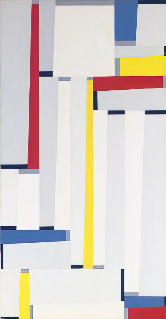 Fritz Glarner Brushed Aluminum Print: The Ultimate Guide to Relational Painting - Relational Painting #55 - 1951 by Fritz Glarner