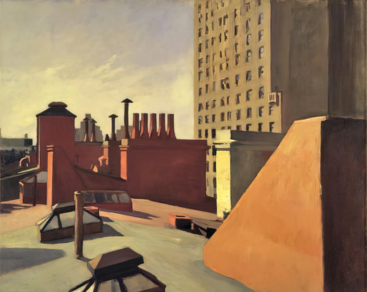From Williamsburg Bridge Hopper: Edward Hopper's Urban Solitude and Architectural Vision - City Roofs by Edward Hopper