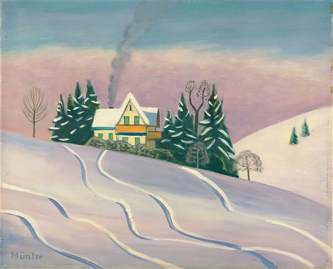 Gabriele Münter Reproductions: Capturing the Spirit of German Expressionism - WINTERLANDSCAPE IN BAVARIA 1950 by Gabriele Munter