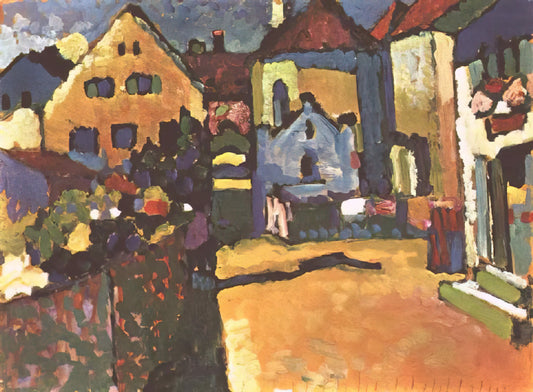 Gabriele Münter and Kandinsky: A Revolutionary Partnership in Modern Art - GRUNGASSE IN MURNAU 1909 by Wassily Kandinsky