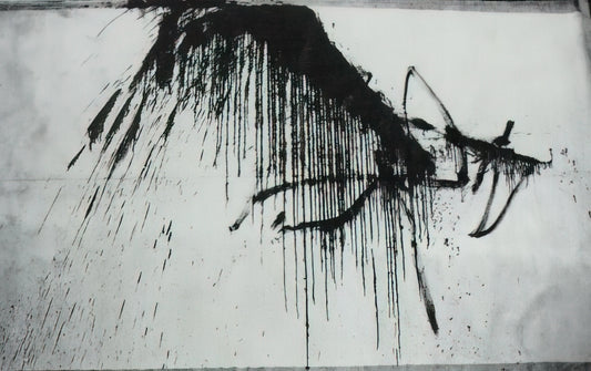 Gala Dali Castle: The Surrealist Fortress of Salvador Dali's Muse - NIGHT IN THE HOTEL ABSTRACT IN BLACK AND WHITE by Salvador Dali