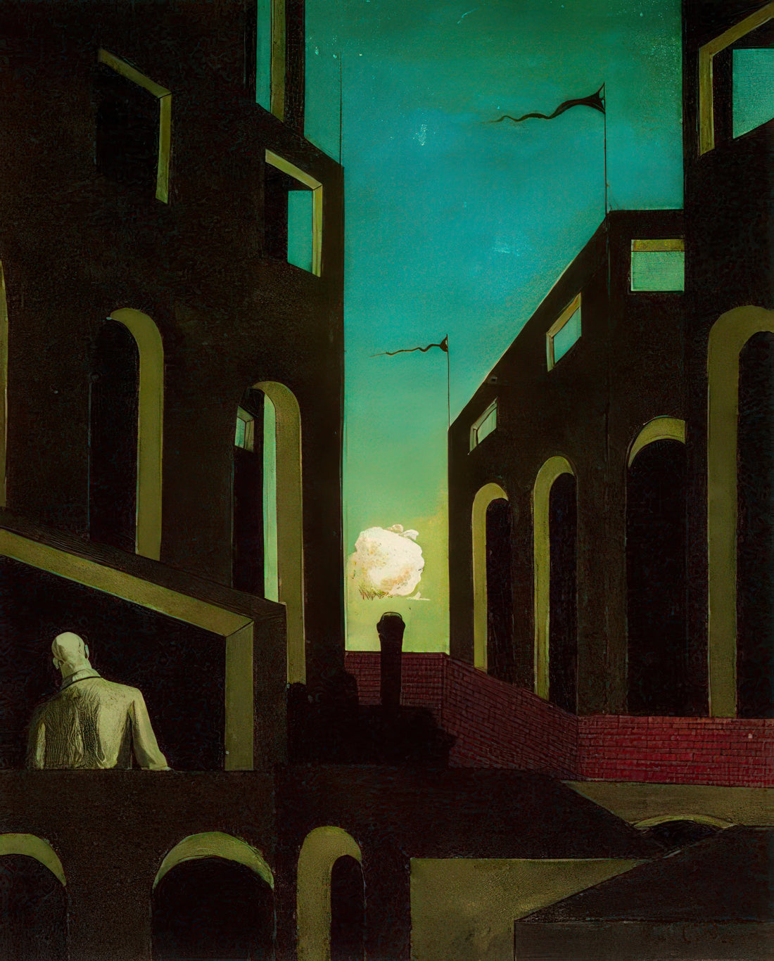 Giorgio de Chirico Canvas: Exploring the Metaphysical Master's Enduring Legacy - HAPPINESS OF RETURNING 1915 by Giorgio de Chirico