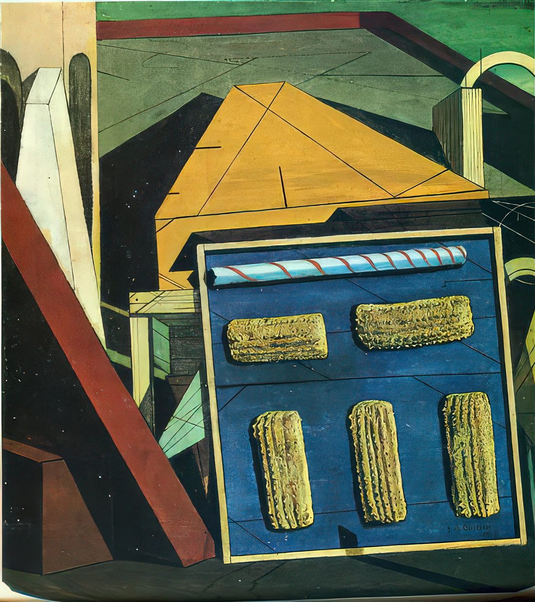 Giorgio de Chirico Famous Paintings: A Guide to the Master of Metaphysical Art - THE GENTLE AFTERNOON 1916 by Giorgio de Chirico