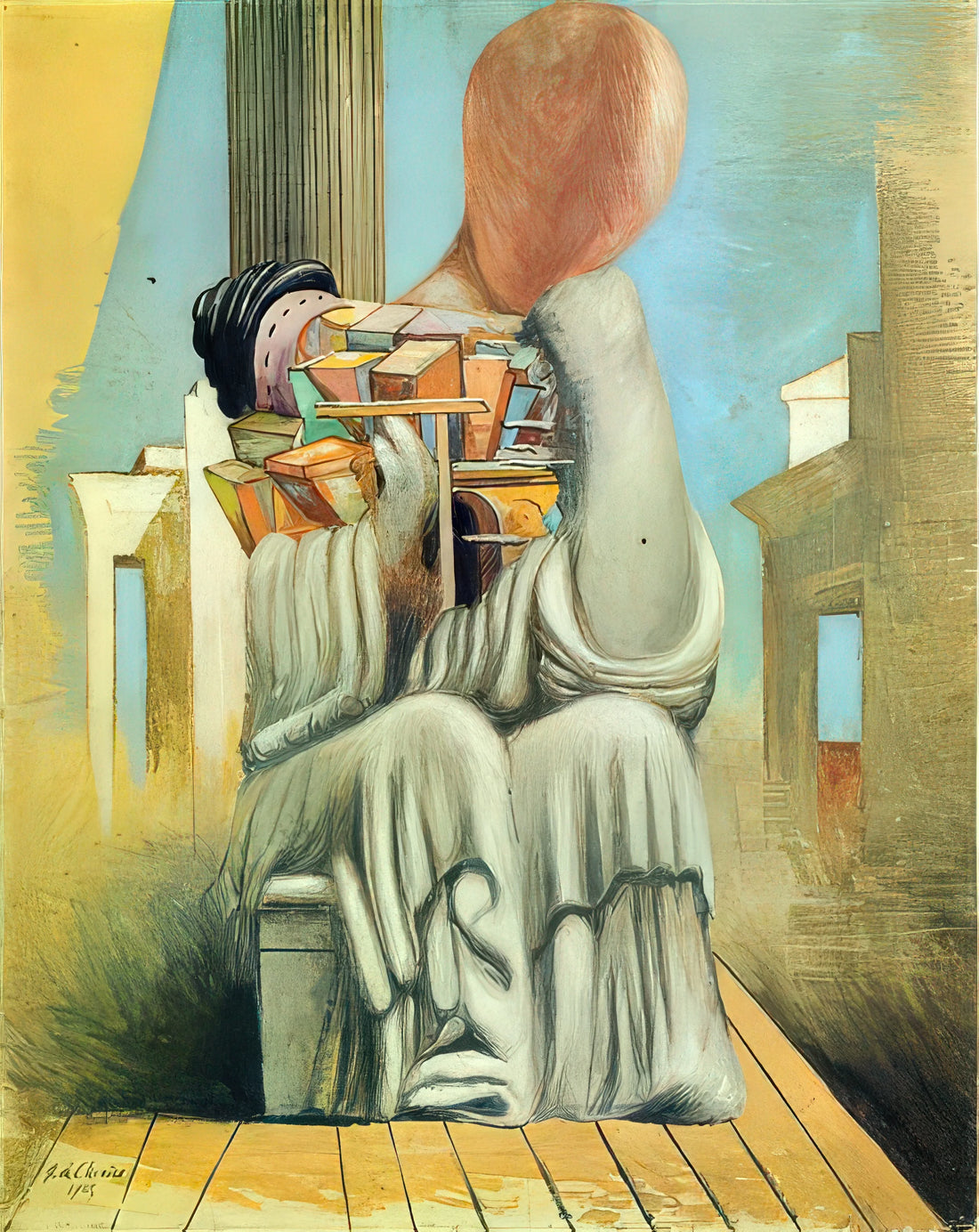 Giorgio de Chirico Prints: Exploring Metaphysical Art Through Museum-Quality Reproductions - THE TERRIBLE GAMES 1925 by Giorgio de Chirico