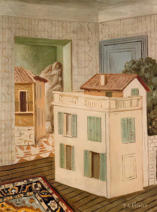 Giorgio de Chirico Works: A Guide to the Metaphysical Master's Enigmatic Art - THE HOUSE IN THE HOUSE by Giorgio de Chirico