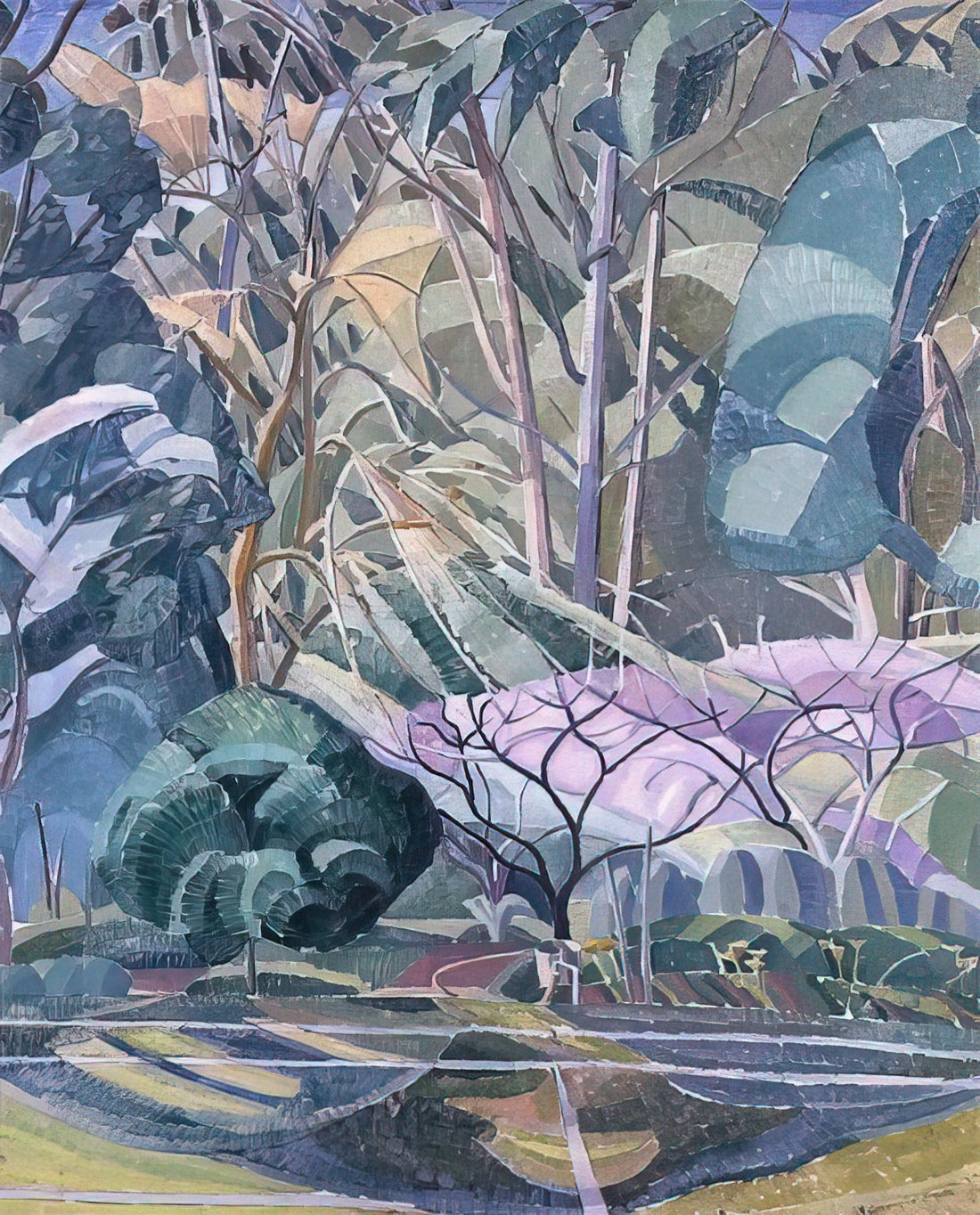 Grace Cossington Smith Brushed Aluminum Print: A Modern Tribute to an Australian Modernist Icon - Trees - 1927 by Grace Cossington Smith