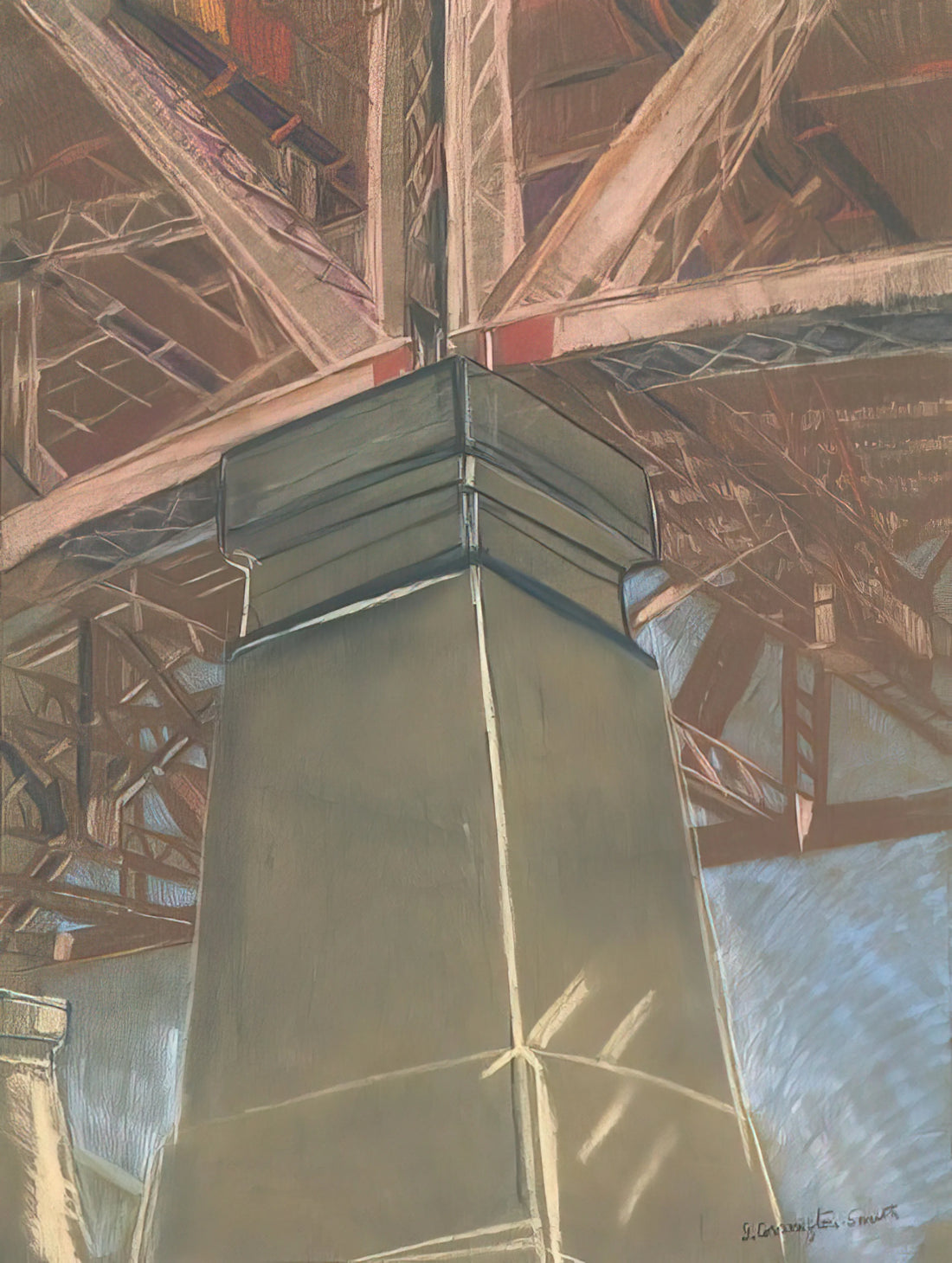 Grace Cossington Smith Gallery: Exploring Australia's Pioneer of Modernism - Bridge pillar - 1929 by Grace Cossington Smith