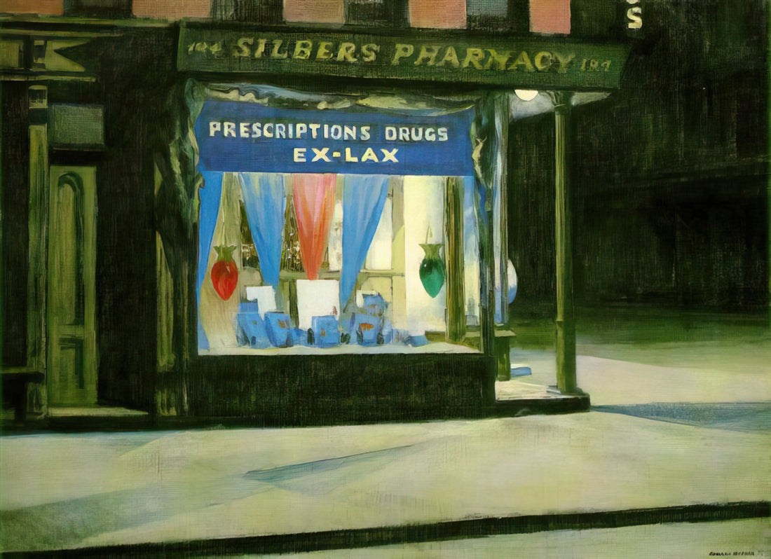 Gustav Deutsch and Edward Hopper: A Cinematic Exploration of American Solitude - Drug Store by Edward Hopper
