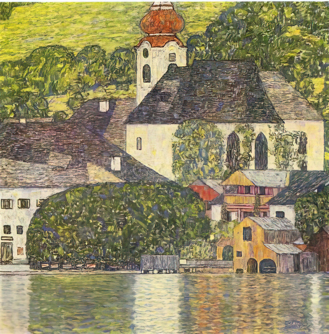 Gustav Klimt Paintings: Where Are They Located and How to Experience Them Today - CHRUCH IN UNTERACH ON THE ATTERSEE by Gustav Klimt