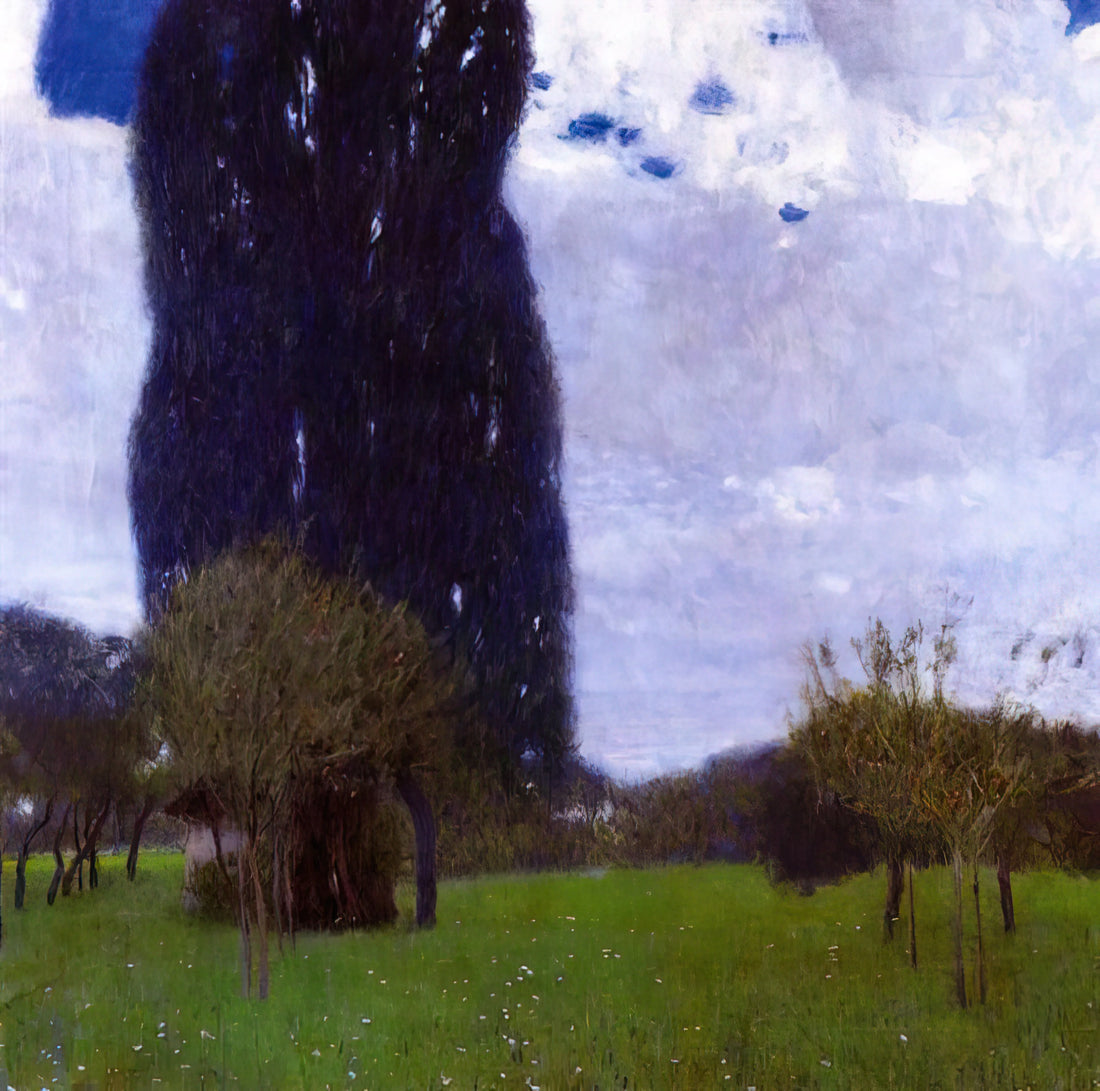 Gustav Klimt PowerPoint: How to Create Art Presentations with Expert Curation - THE TALL POPLAR TREES II by Gustav Klimt