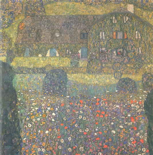 Gustav Klimt's Schubert: A Masterpiece of Symbolism and Secessionist Art - COUNTRY HOUSE BY THE ATTERSEE by Gustav Klimt