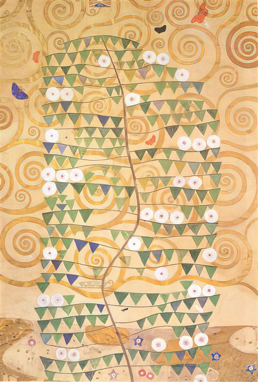 Gustav Klimt's Trees: A Journey Through Symbolism, Nature, and Artistic Evolution - CARTOON FOR THE FRIEZE OF THE VILLA STOCLET IN BRUSSELS RIGHT PART OF THE TREE OF LIFE 1909 by Gustav Klimt