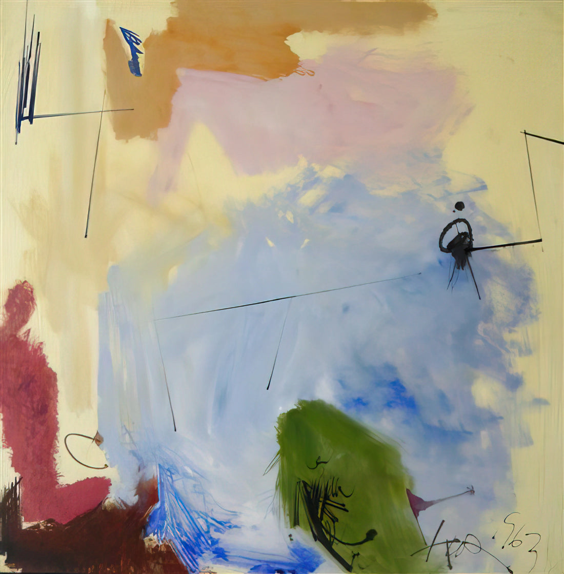 Hassel Smith: The Maverick of Abstract Expressionism and His Enduring Legacy - At Miss Webb's - 1963 by Hassel Smith