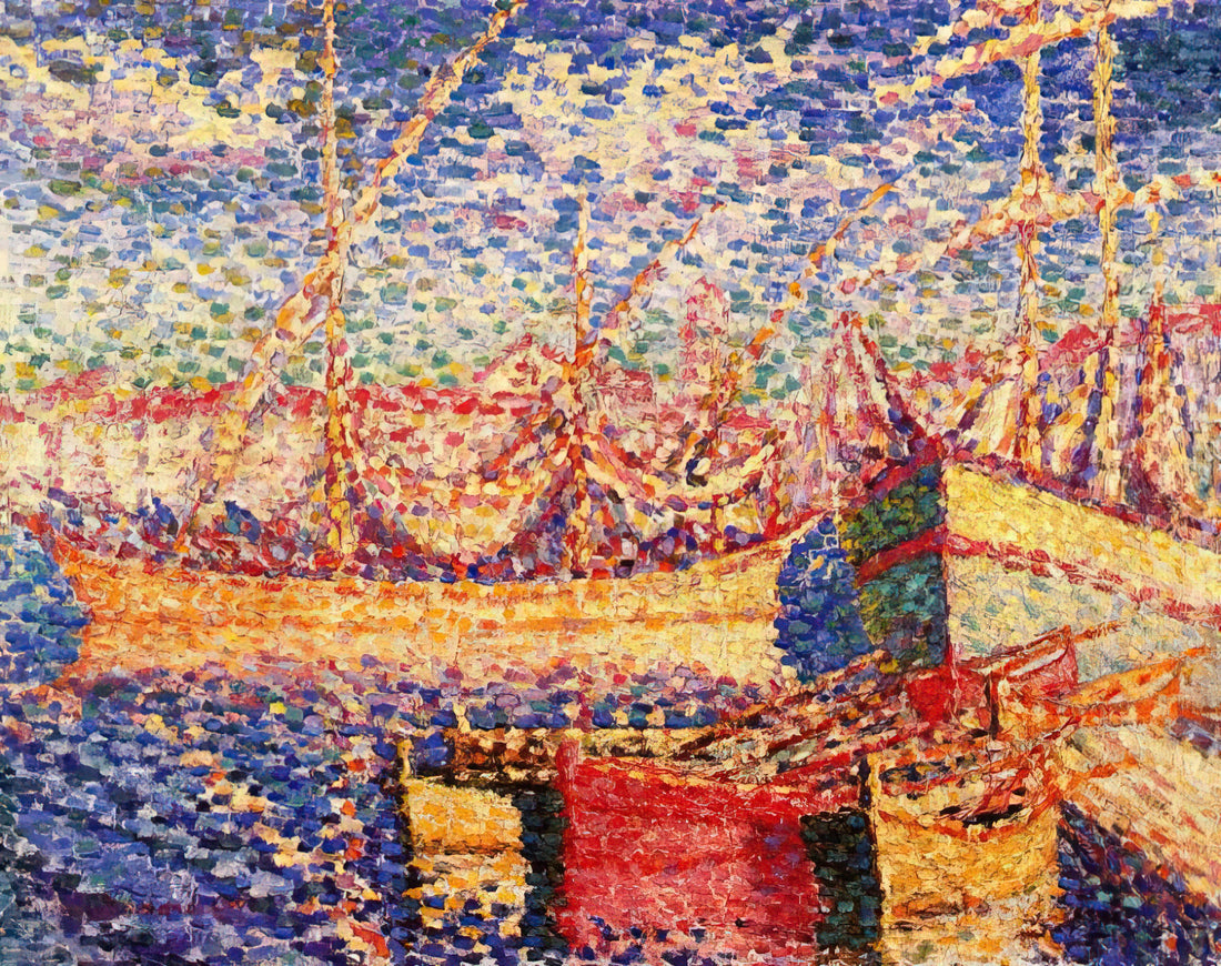 Henri-Edmond Cross: The Neo-Impressionist Master of Luminous Color and Pointillist Technique - Boats in the Port of St. Tropez by Henri-Edmond Cross