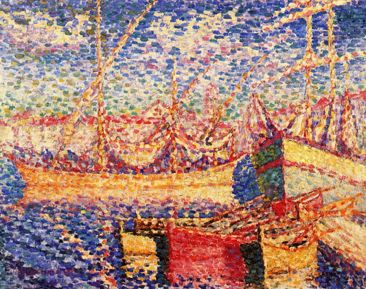 Henri-Edmond Cross: The Neo-Impressionist Master of Luminous Color and Pointillist Technique - Boats in the Port of St. Tropez by Henri-Edmond Cross