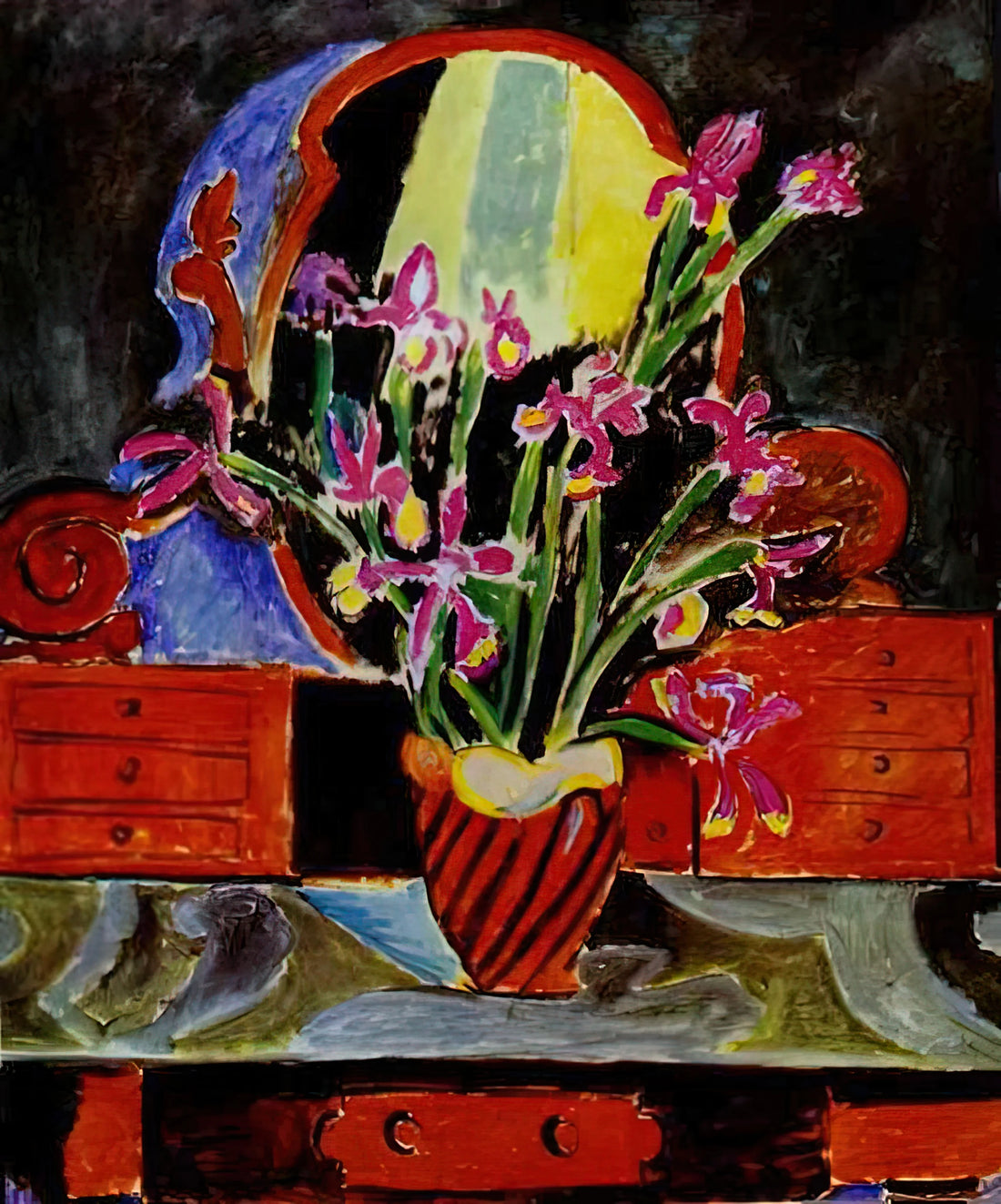 Henri Émile Benoît Matisse: The Master of Color and Form in Modern Art - VASE OF IRISES 1912 by Henri Matisse