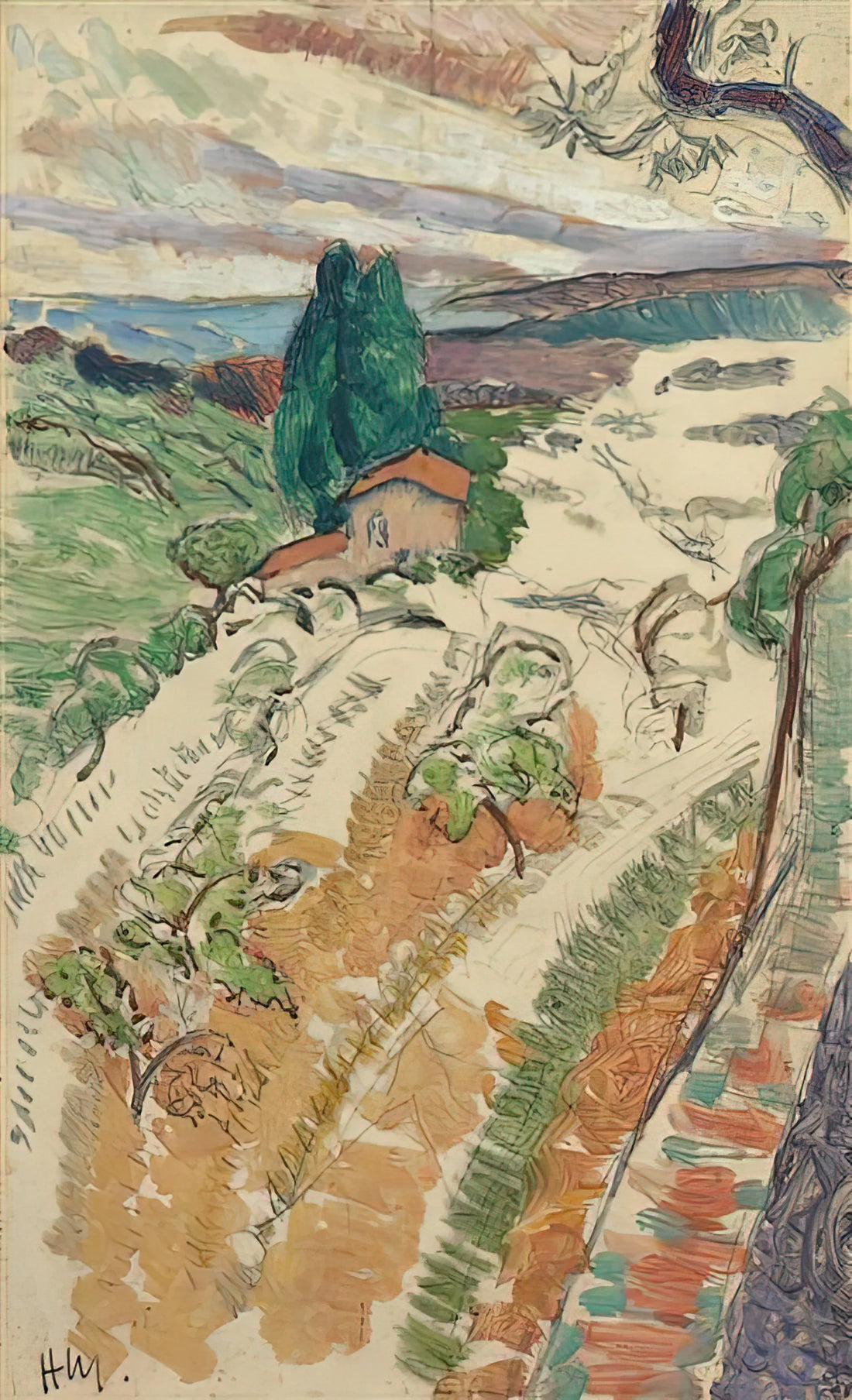 Henri Matisse Still Life Artwork: A Journey Through Color, Form, and Modernist Innovation - PAYSAGE ST TROPEZ 1904 by Henri Matisse