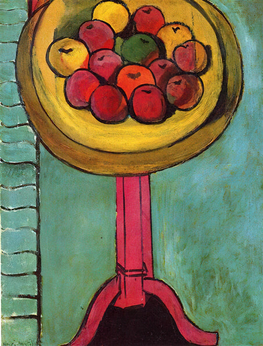 Henri Matisse's Papiers Découpés: The Revolutionary Cut-Outs That Redefined Modern Art - APPLES ON A TABLE GREEN BACKGROUND 1916 by Henri Matisse