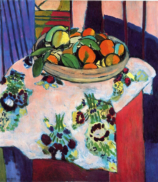 Henri Matisse's Red Studio at MoMA: A Revolutionary Masterpiece of Color and Space - BASKET WITH ORANGES 1913 by Henri Matisse