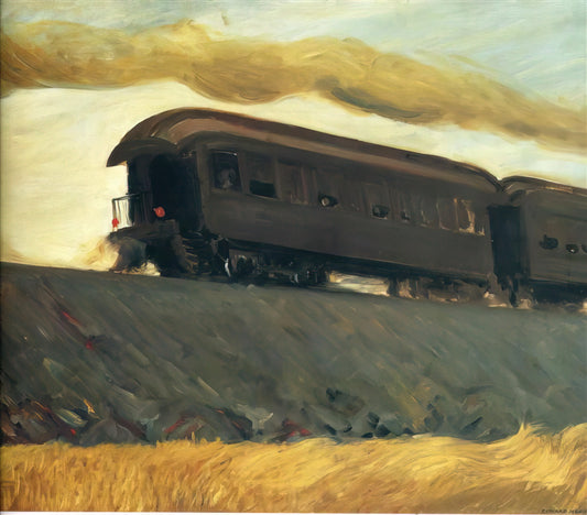 Hopper Posters: Capturing the American Solitude in Museum-Quality Prints - Railroad Train by Edward Hopper
