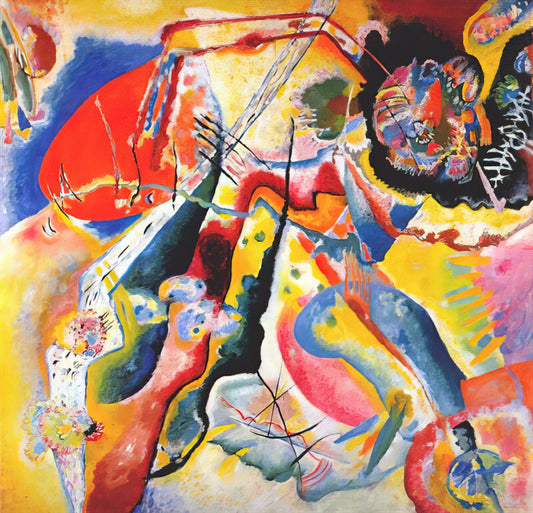In the Black Square: Decoding Kandinsky's Abstract Revolution - PAINTING WITH RED SPOT 1914 by Wassily Kandinsky