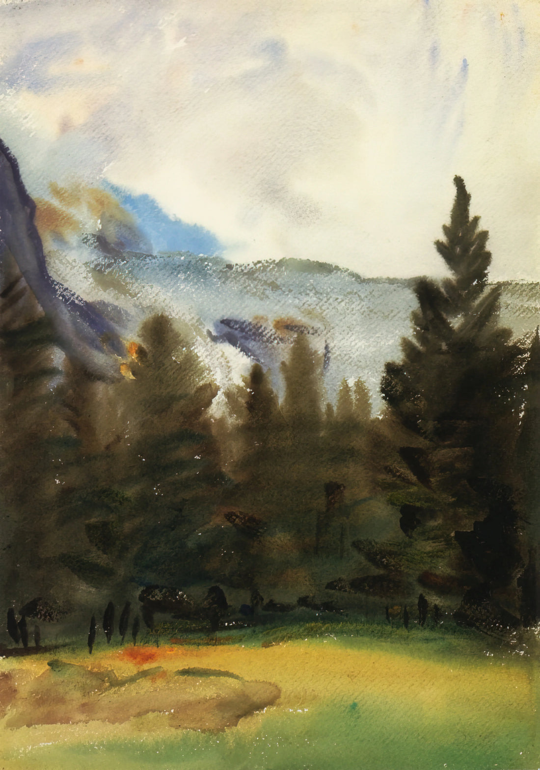 Isabella Gardner Sargent Portrait: The Story Behind John Singer Sargent's Masterpiece - Purtud Fir Trees and Snow Mountains by John Singer Sargent