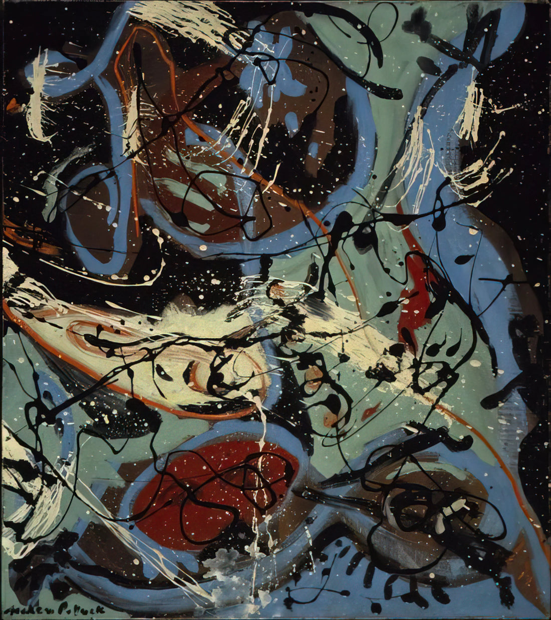Jackson Pollock No 15: Decoding the Masterpiece of Abstract Expressionism - COMPOSITION WITH POURING II by Jackson Pollock