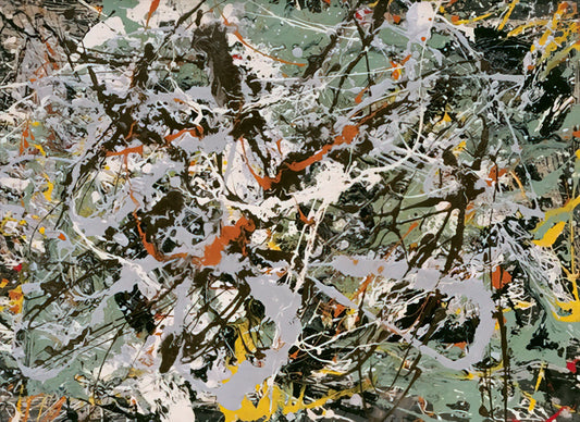 Jackson Pollock No. 5 Poster: A Guide to the Abstract Expressionist Masterpiece - UNTITLED GREEN SILVER 1949 by Jackson Pollock