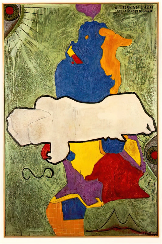 Jasper Johns Grey Painting: A Masterful Exploration of Monochrome and Meaning - GREEN ANGEL by Jasper Johns