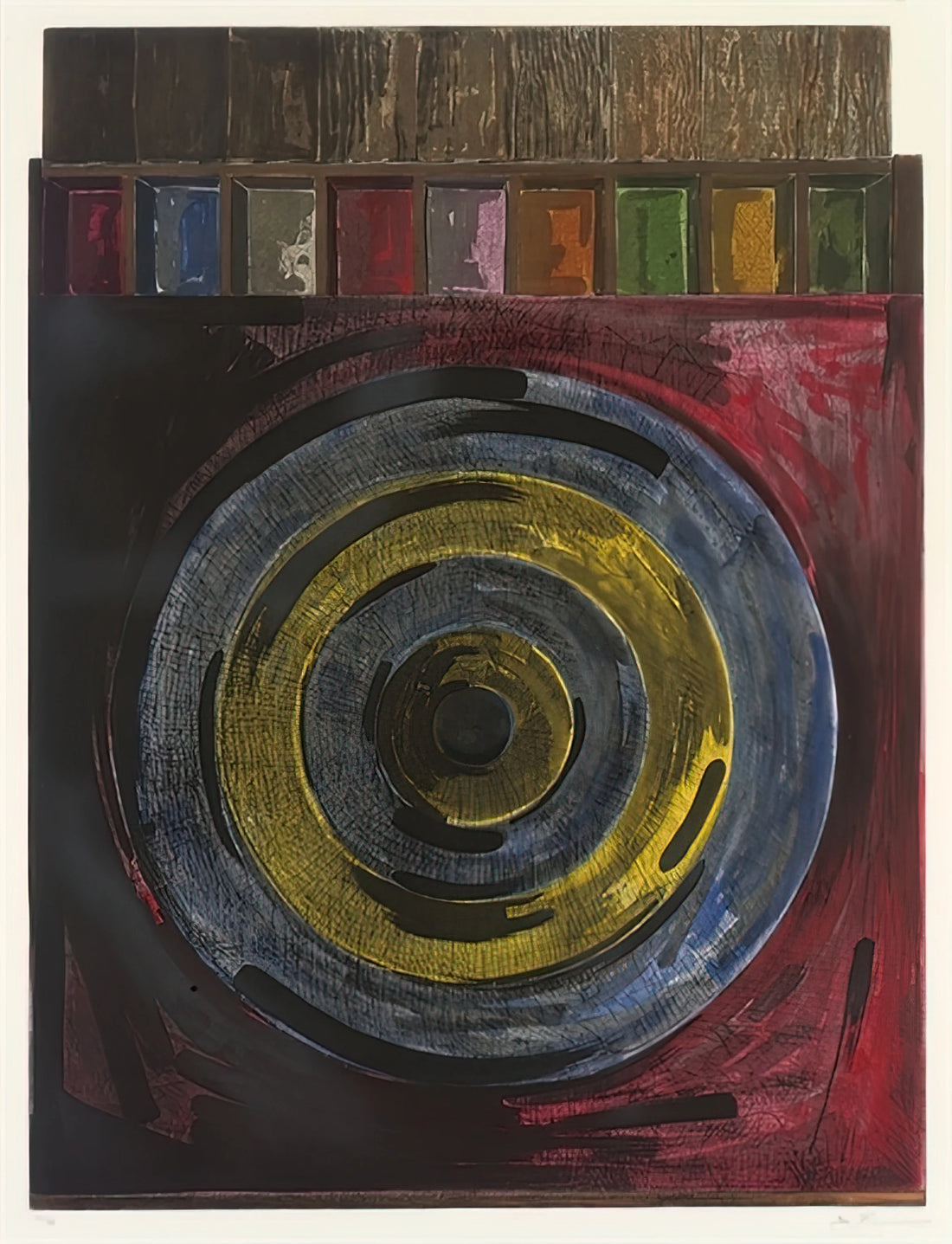 Jasper Johns Lithograph: A Definitive Guide to the Artist's Printmaking Legacy - TARGET WITH PLASTER CASTS UNIVERSAL LIMITED ART EDITIONS 208 by Jasper Johns