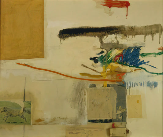 Jasper Johns, Robert Rauschenberg, and Willem de Kooning: The Trio That Redefined American Art - UNTITLED FORMERLY TITLED COLLAGE WITH HORSE 1957 by Robert Rauschenberg