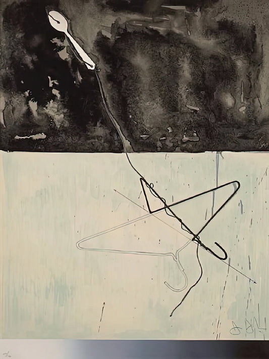 Jasper Johns: The Jewish Heritage That Shaped an American Art Icon - COAT HANGER AND SPOON FROM FRAGMENT ACCORDING TO WHAT 1971 by Jasper Johns