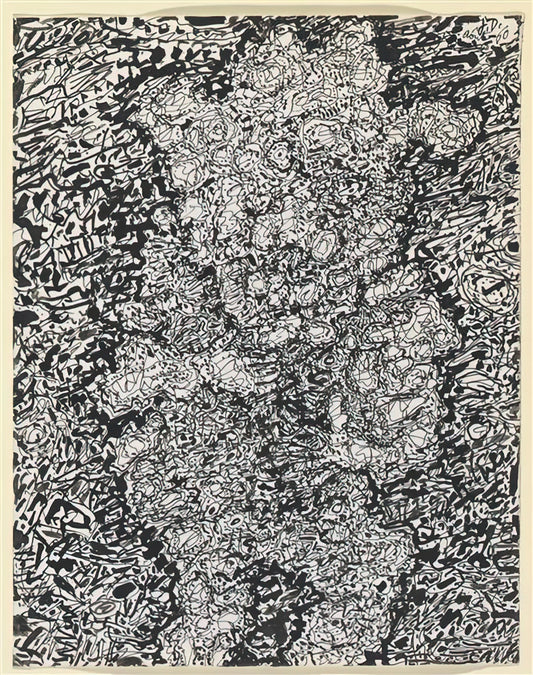 Jean Dubuffet's La Fleur de Barbe: A Radical Exploration of Art Brut and Raw Creativity - FIGURE WITH HAT IN A LANDSCAPE 1960 by Jean Dubuffet