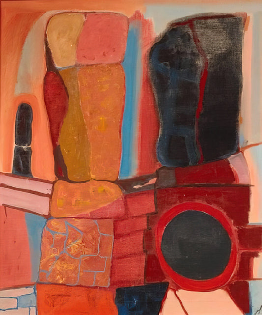 John Ferren's Brushed Aluminum Print: A Modernist Masterpiece in Metallic Relief - Rock Totems - 1948 by John Ferren