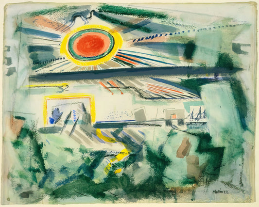 John Marin Oil Paintings: The American Modernist's Revolutionary Watercolor and Oil Masterpieces - Sunset - 1922 by John Marin