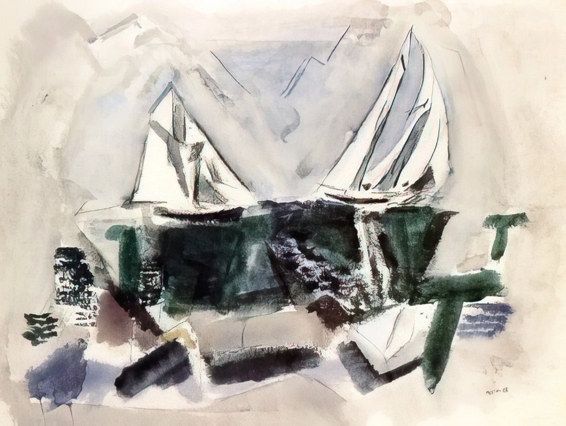 John Marin: The American Modernist Who Redefined Watercolor and Captured Urban Energy - Schooner Yachts, Deer Isle, Maine - 1928 by John Marin