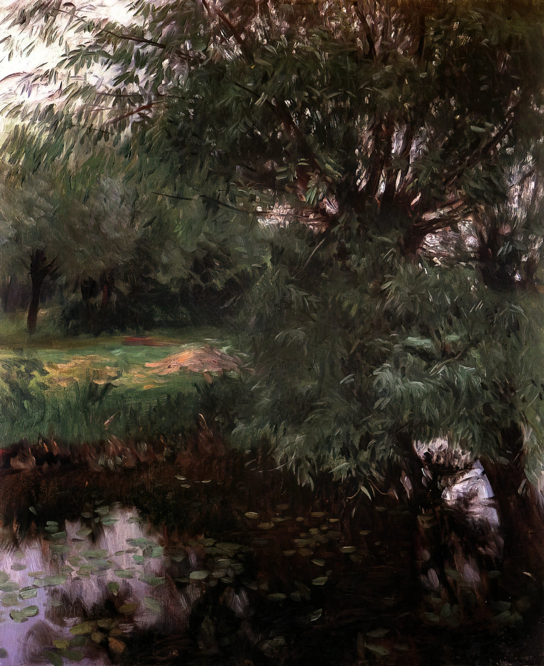John Singer Sargent Figure Drawing: Mastery of Form, Movement, and Psychological Depth - A Backwater at Wargrave by John Singer Sargent
