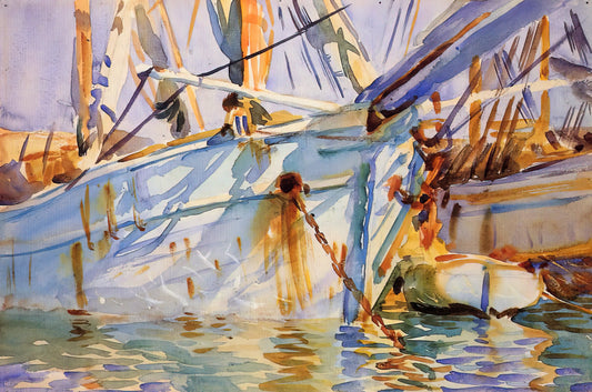 John Singer Sargent Watercolors: The Master's Intimate Brilliance in Fluid Pigments - In a Levantine Port by John Singer Sargent