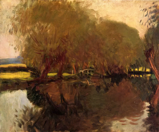 John Singer Sargent's Carnation, Lily, Lily, Rose: A Masterpiece of Light and Memory - A Backwater at Calcot Near Reading by John Singer Sargent