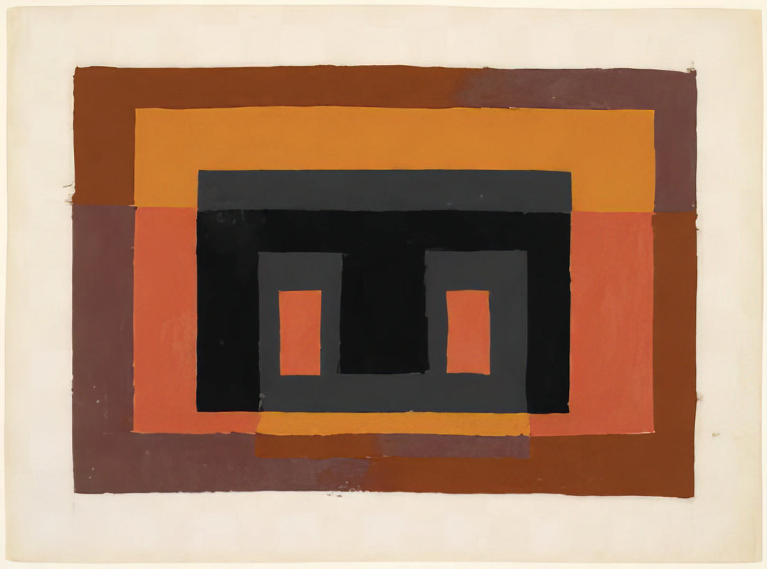 Josef Albers Exhibition Poster: A Collector's Guide to Iconic Modernist Design - STUDY FOR VARIANT 1947 by Josef Albers