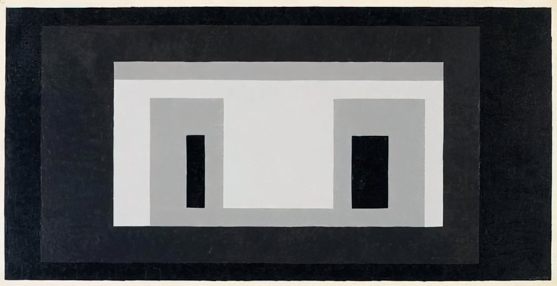 Josef Albers Lino Print: A Study in Geometric Abstraction and Color Theory - VARIANT ADOBE 1948 by Josef Albers