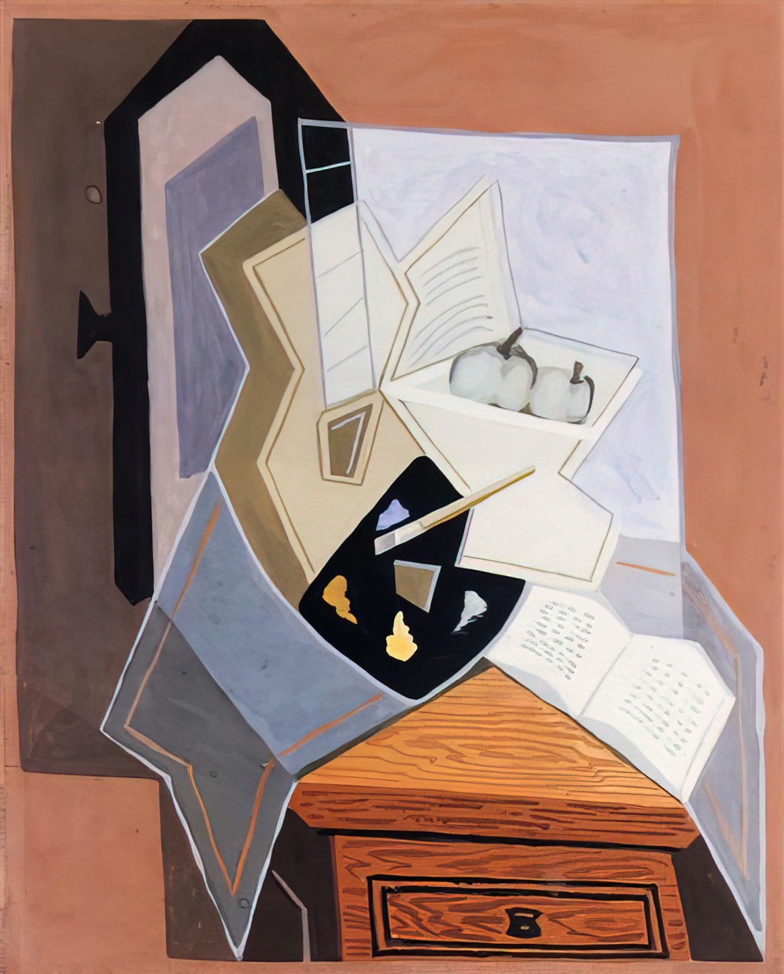 Juan Gris Prints: A Collector's Guide to Cubist Masterpieces - STILL LIFE AT THE OPEN WINDOWQ 1925 by Juan Gris