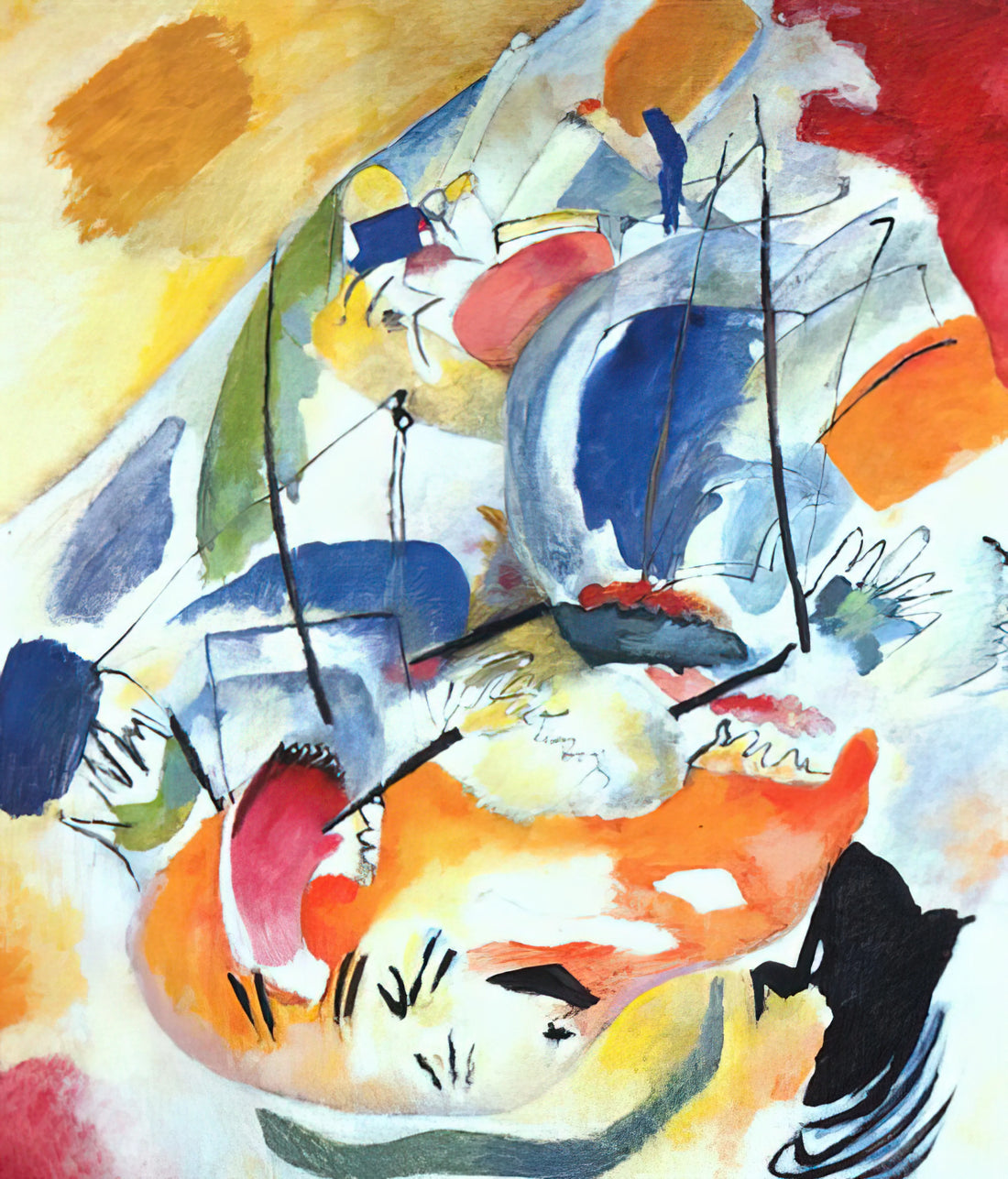 Kandinsky Framed Prints: A Collector's Guide to Abstract Art Masterpieces - IMPROVISATION 31 SEA BATTLE 1913 by Wassily Kandinsky